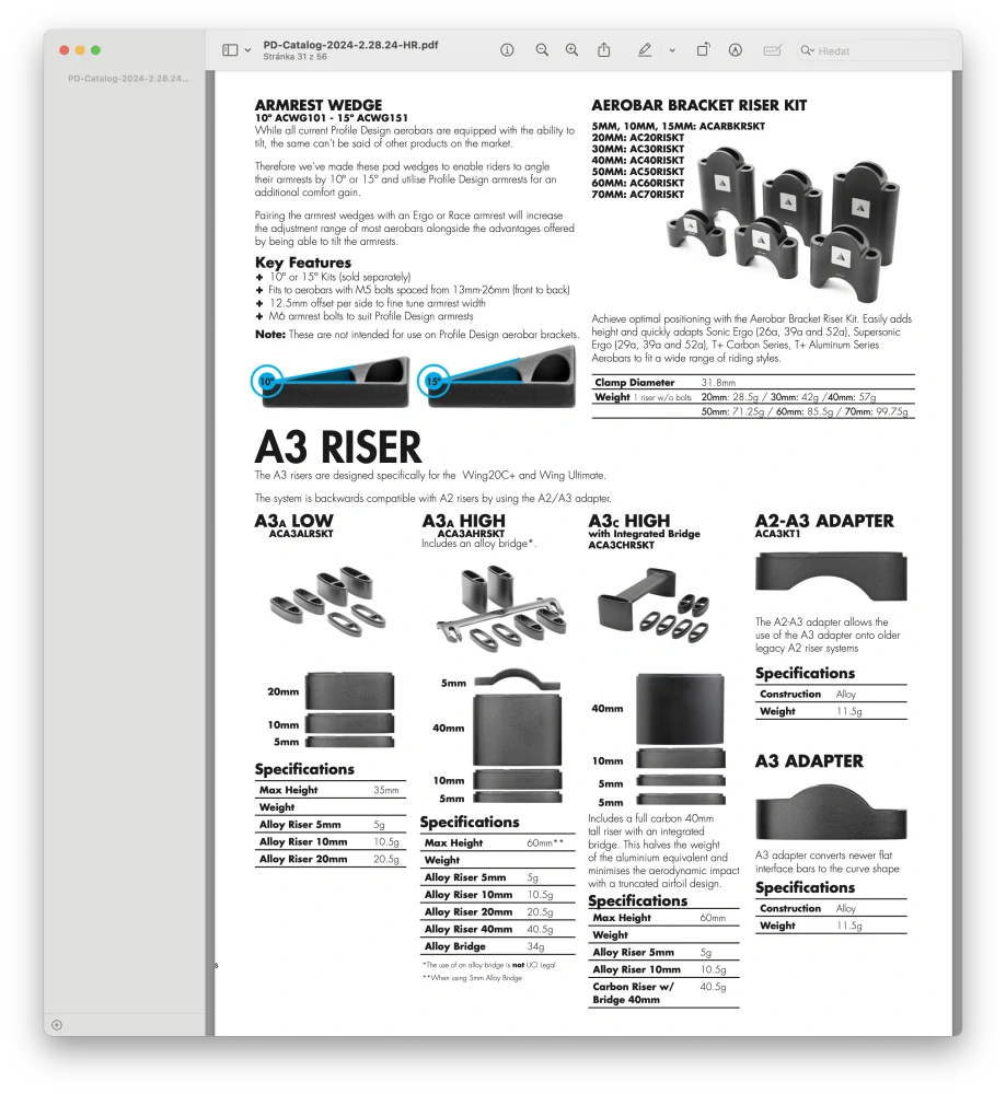 Aerobar bracket riser kit